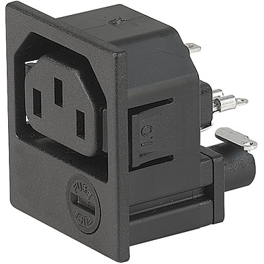 SCHURTER-4719.7300 Moduli di ingresso potenza POWER ENTRY MODULES WITHOUT LINE FILTER - IEC APPLIANCE OUTLET F WITH FUSEHOLDER 1-POLE