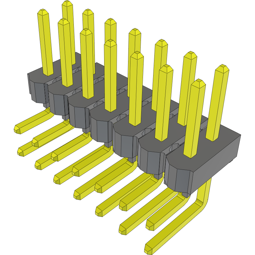 Samtec-HTSW-107-08-G-D-RA Steckverbinderleisten und Leiterplattenbuchsen Conn Unshrouded Header HDR 14 POS 2.54mm Solder RA Side Entry Thru-Hole Bulk