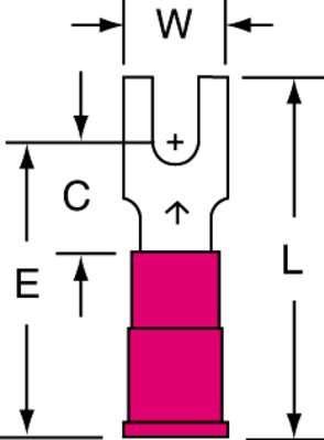 3M-MVU18-6FB/SK Terminales del conductor Fork Terminal 18-22AWG Electrolytic Copper Red 21.59mm Tin Bulk