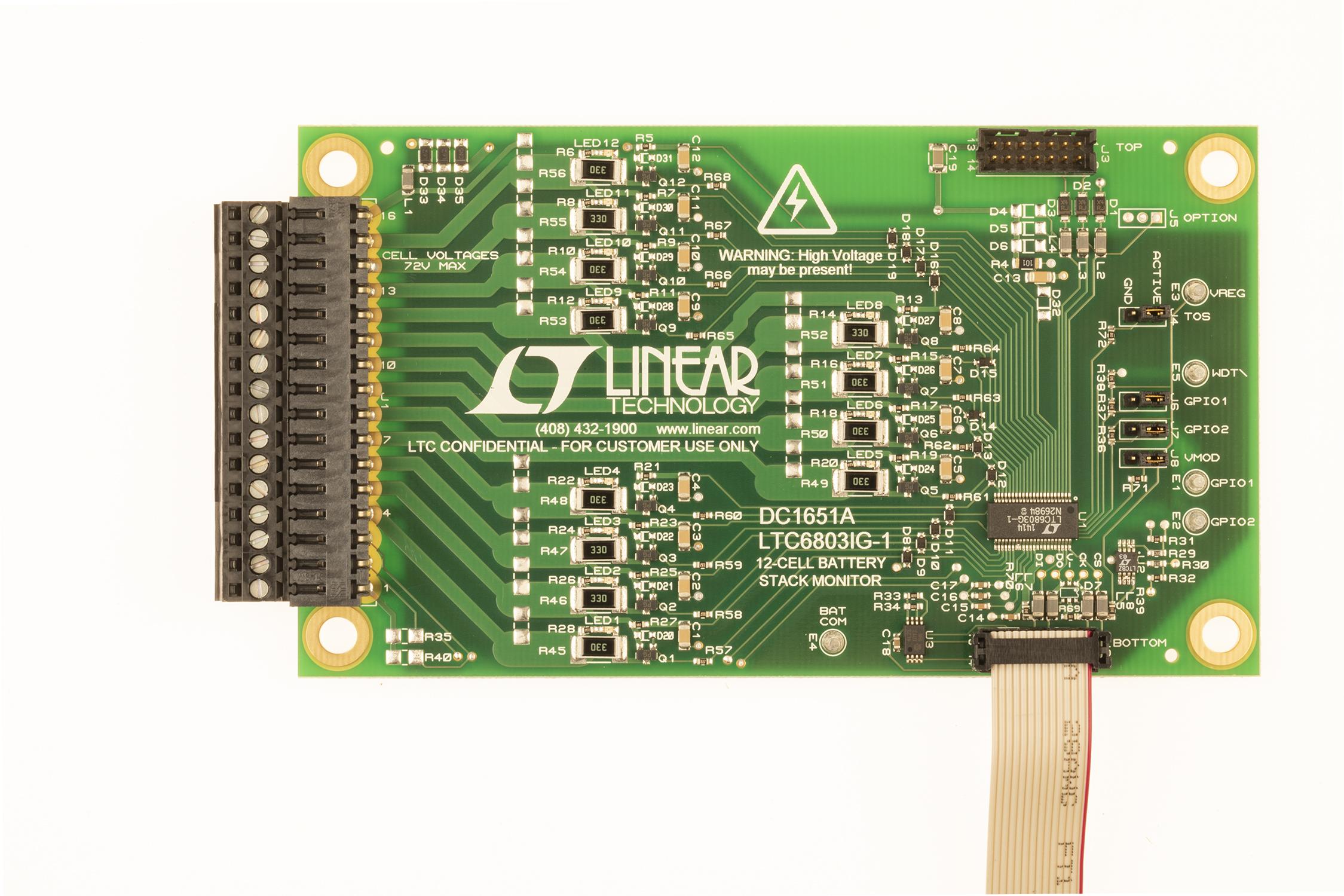 Analog Devices-DC1651A Energiemanagement, Entwicklungsplatinen und -kits LTC6803-1 Battery Management Demonstration Circuit
