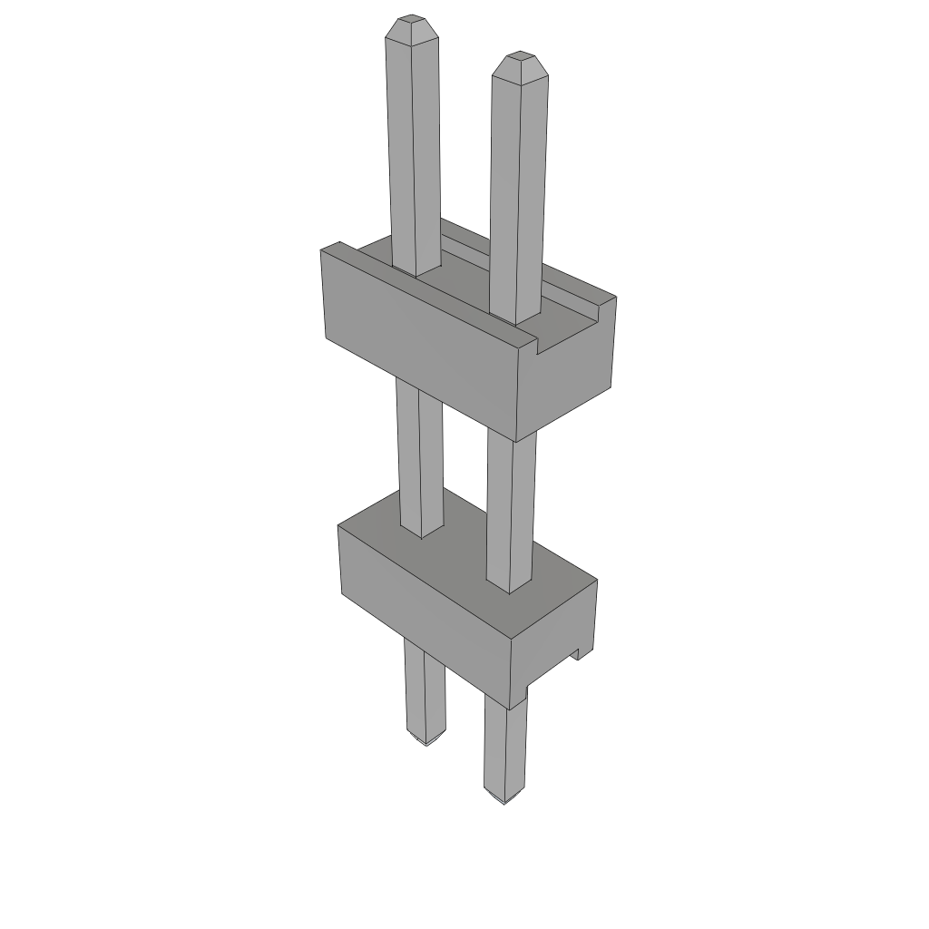 Samtec-TW-02-03-T-S-260-140 连接器插头及 PCB 插座 Conn Board Stacker HDR 2 POS 2mm Solder ST Top Entry Thru-Hole Bulk