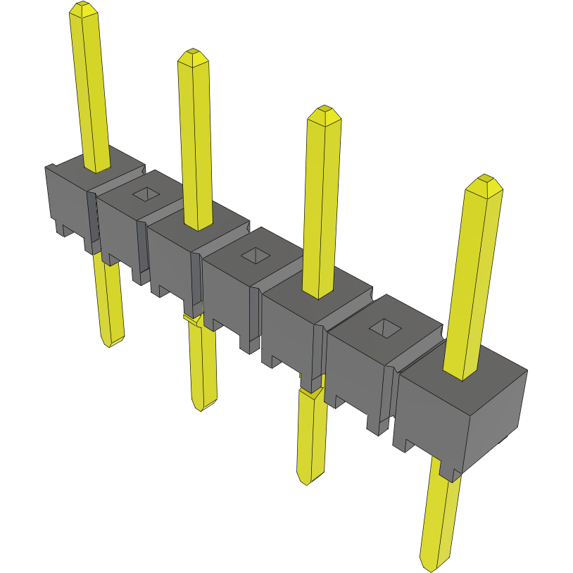 Samtec-TSW-204-08-T-S-LL Cabezales del conector y receptáculos PCB Conn Unshrouded Header HDR 4 POS 5.08mm Solder ST Top Entry Thru-Hole Bulk