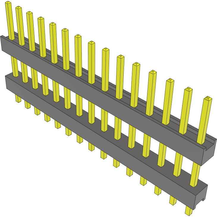 Samtec-DW-15-09-G-S-390 连接器插头及 PCB 插座 Conn Board Stacker HDR 15 POS 2.54mm Solder ST Top Entry Thru-Hole Bulk