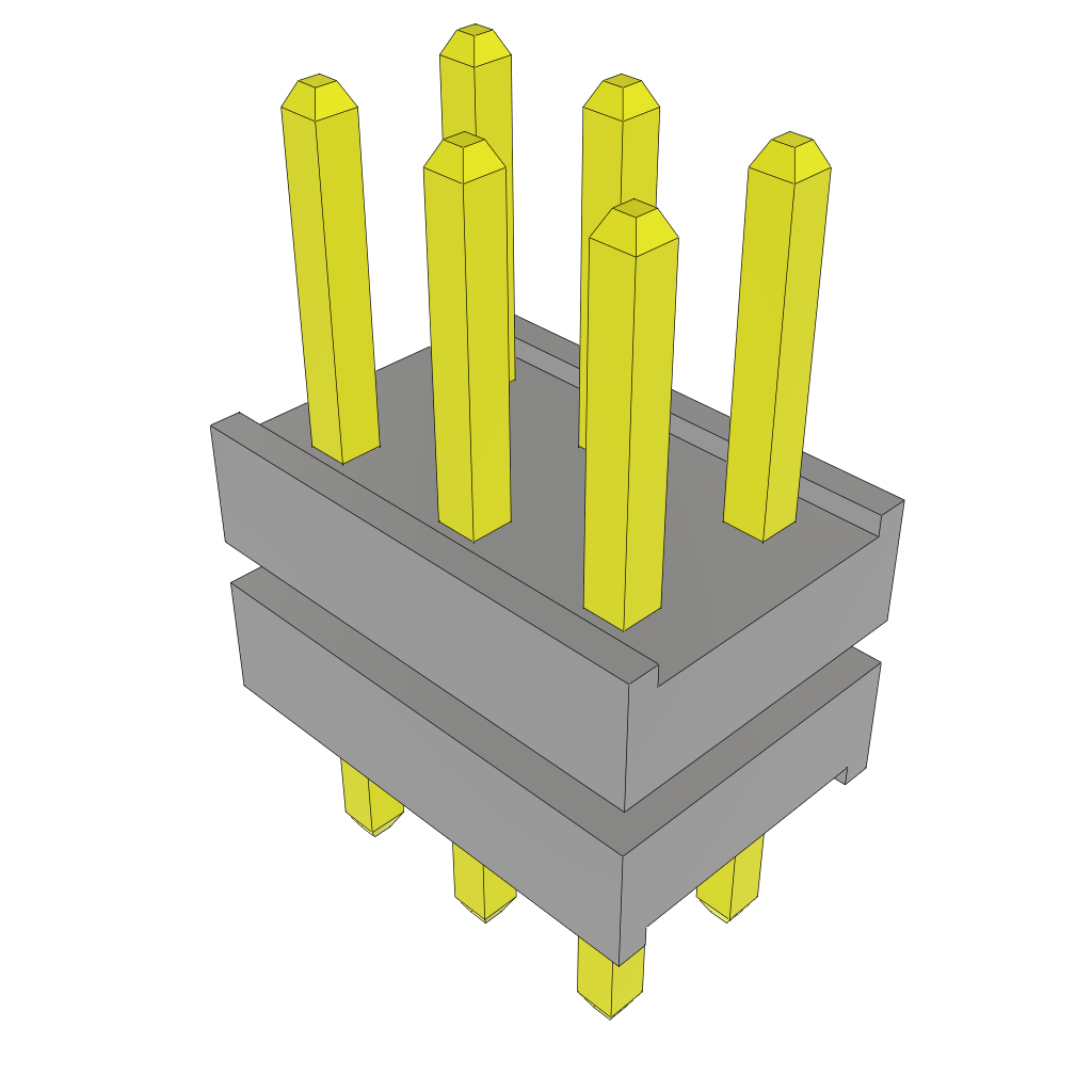 Samtec-TW-03-02-L-D-140-096 Connector Headers and PCB Receptacles Conn Board Stacker HDR 6 POS 2mm Solder ST Thru-Hole Bulk