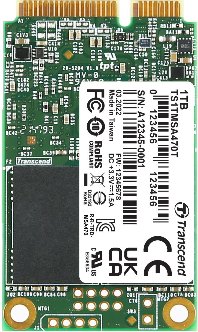Transcend Information-TS1TMSA470T Drive allo stato solido Serial ATA Interface, mSATA SSD