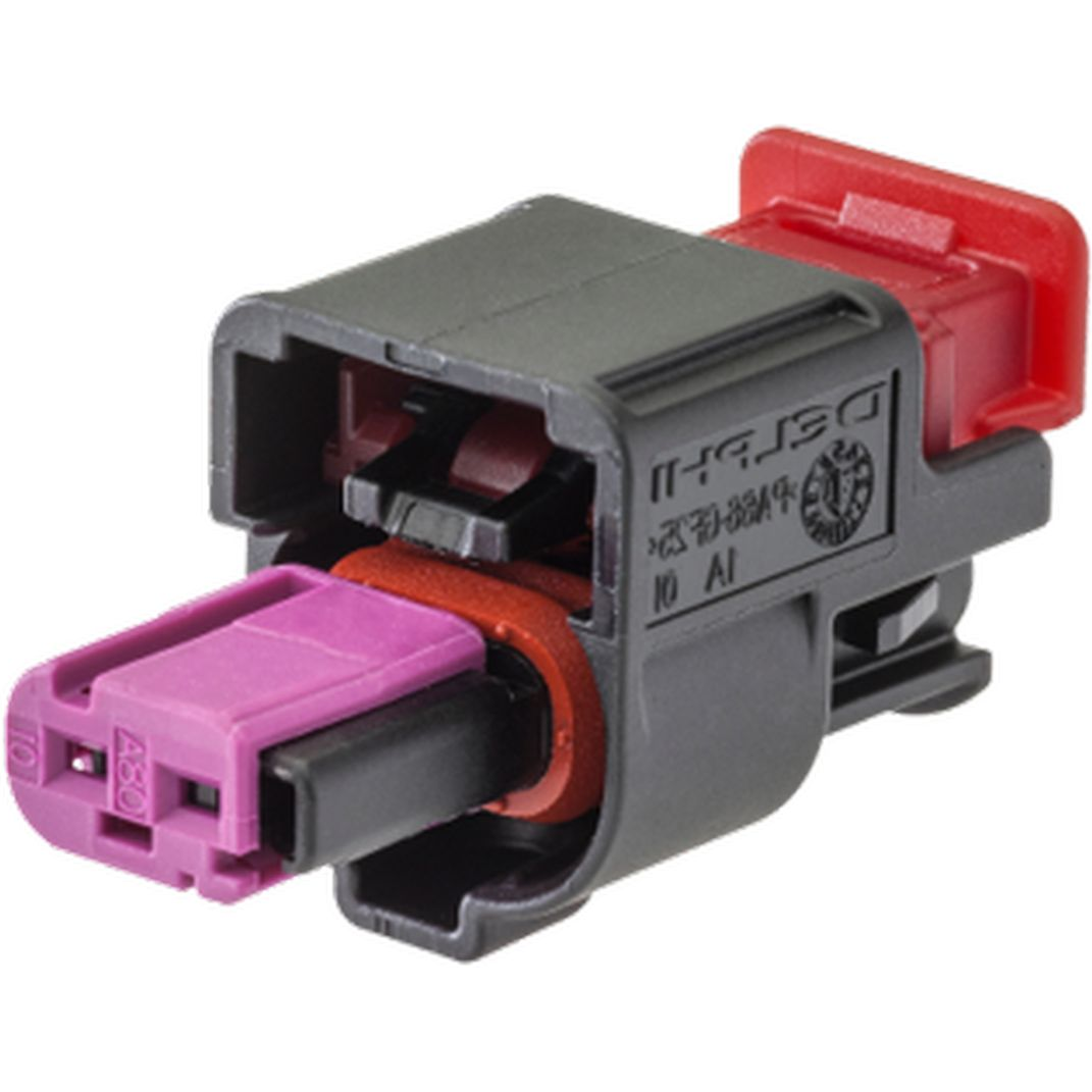 Delphi-33405607 Einzeladersteckverbinder, Gehäuse Conn Housing RCP 2 POS Crimp ST Cable Mount Black