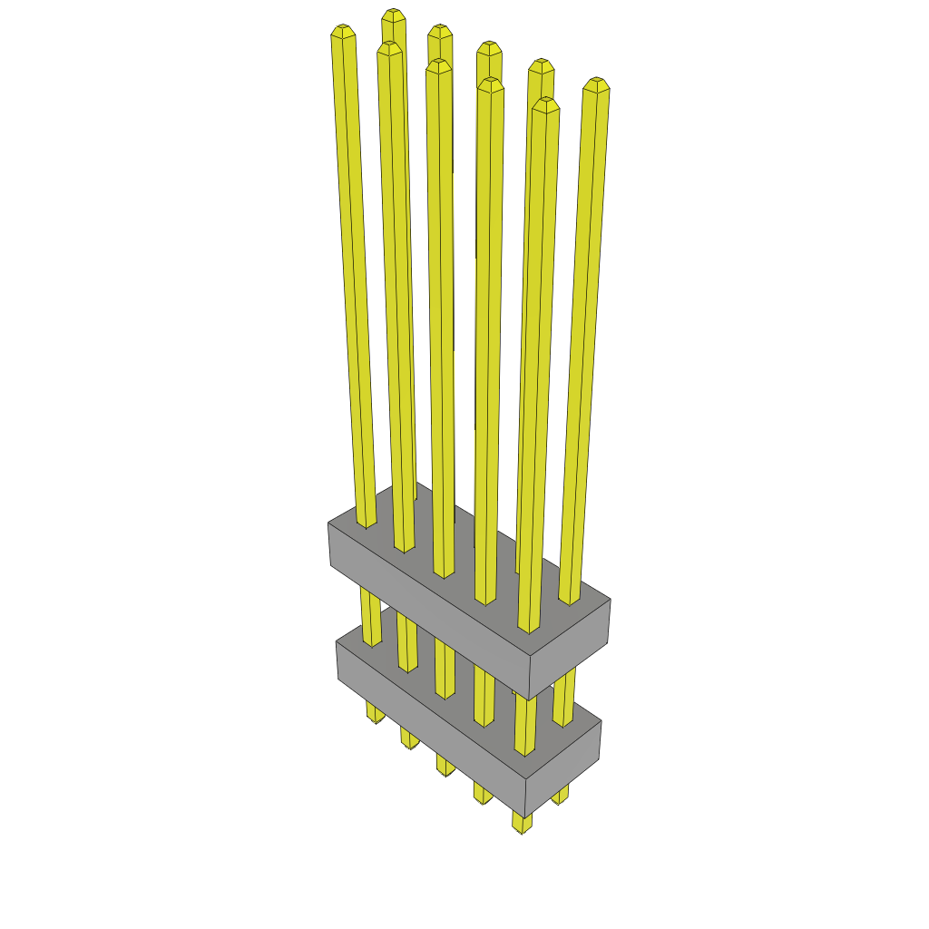 Samtec-TW-05-12-G-D-531-289 Embases de raccordement et réceptacles PCB Conn Board Stacker HDR 10 POS 2mm Solder ST Top Entry Thru-Hole Bulk