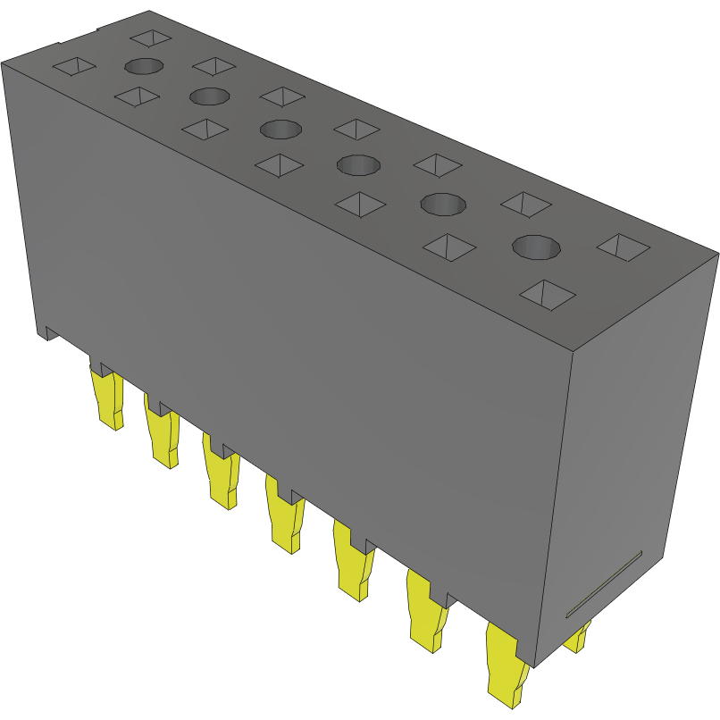 Samtec-PHF-107-01-L-D Piastre connettori e prese PCB Conn Socket Strip SKT 14 POS 2.54mm Press Fit ST Top Entry Thru-Hole Tube