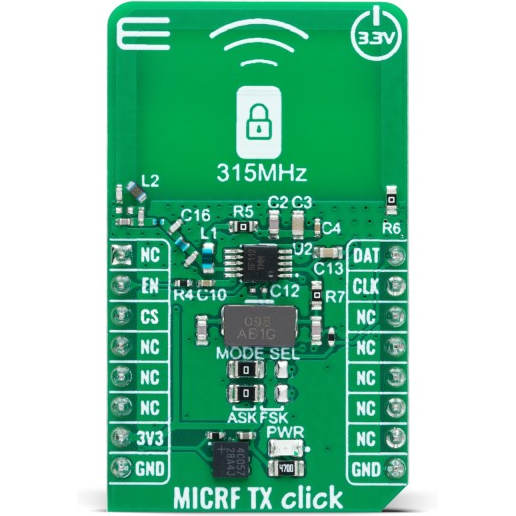 MikroElektronika-MIKROE-6016 RF/Drahtlos-Entwicklungsplatinen und Kits MICRF112 RF Transceiver Click Board