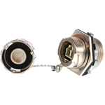 Optical Industrial Adapter, LC Duplex, Multimode, Metal Dust Cover, without Logo