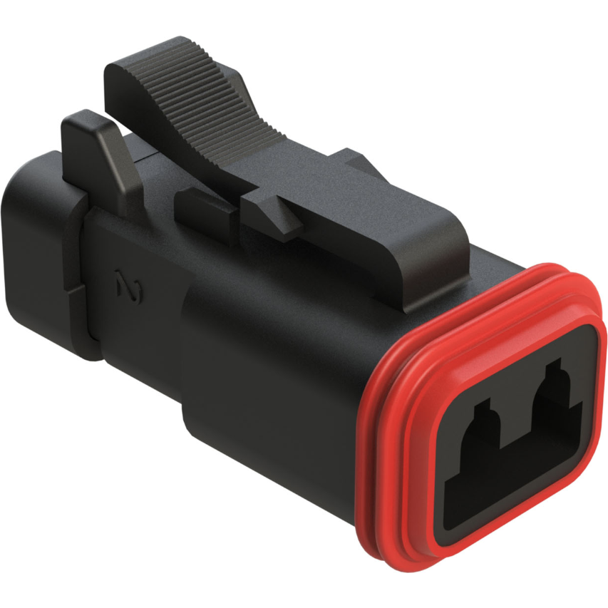 Amphenol-AT06-2S-EC01BLK Einzeladersteckverbinder, Gehäuse Conn Housing PL 2 POS Crimp ST Cable Mount Black