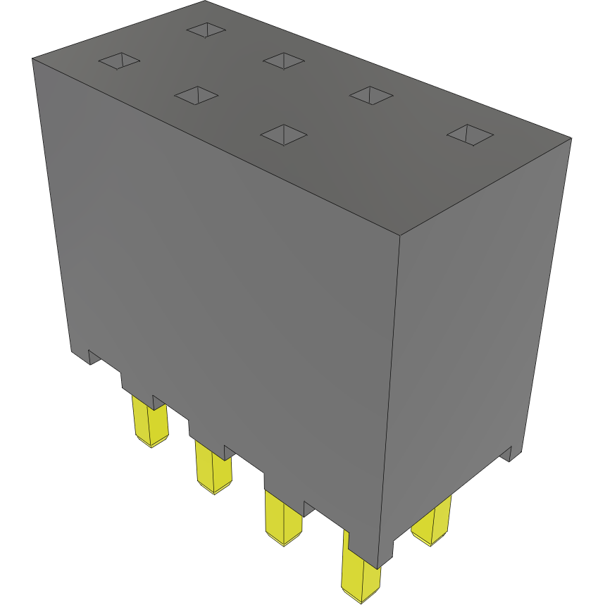 Samtec-SQT-104-01-F-D-001 Connector Headers and PCB Receptacles Conn Socket Strip SKT 8 POS 2mm Solder ST Top Entry Thru-Hole Tube