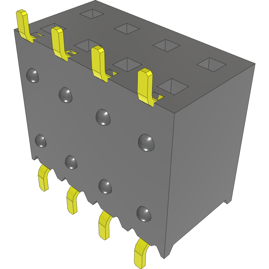 Samtec-SSM-104-T-DH Steckverbinderleisten und Leiterplattenbuchsen Conn Socket Strip SKT 8 POS 2.54mm Solder RA Side Entry SMD Tube