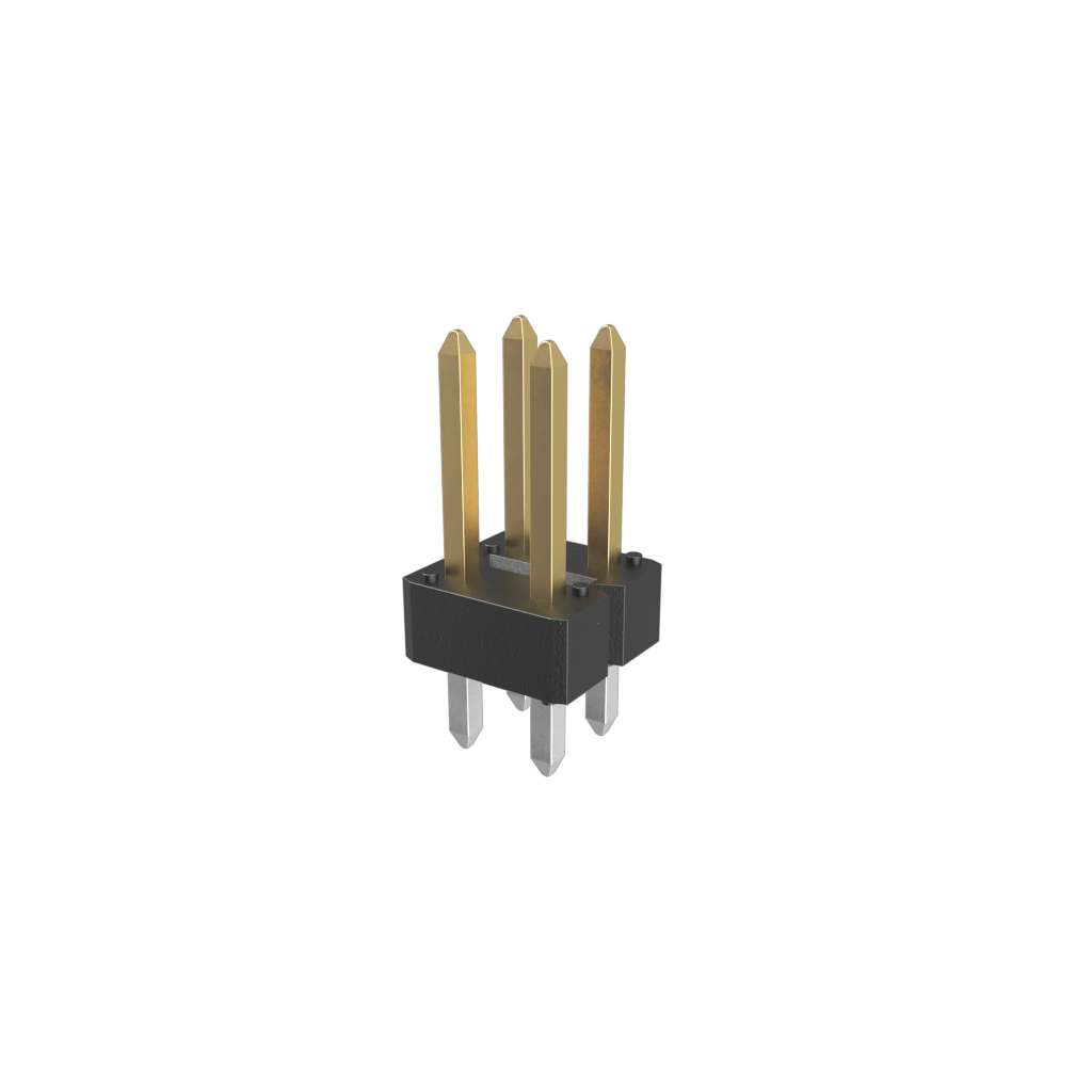 Amphenol Communications Solutions-67996-404HLF Steckverbinderleisten und Leiterplattenbuchsen BergStik®, Board to Board connector, Unshrouded vertical header, Through Hole, Double Row, 4 Positions, 2.54 mm (0.100in) Pitch