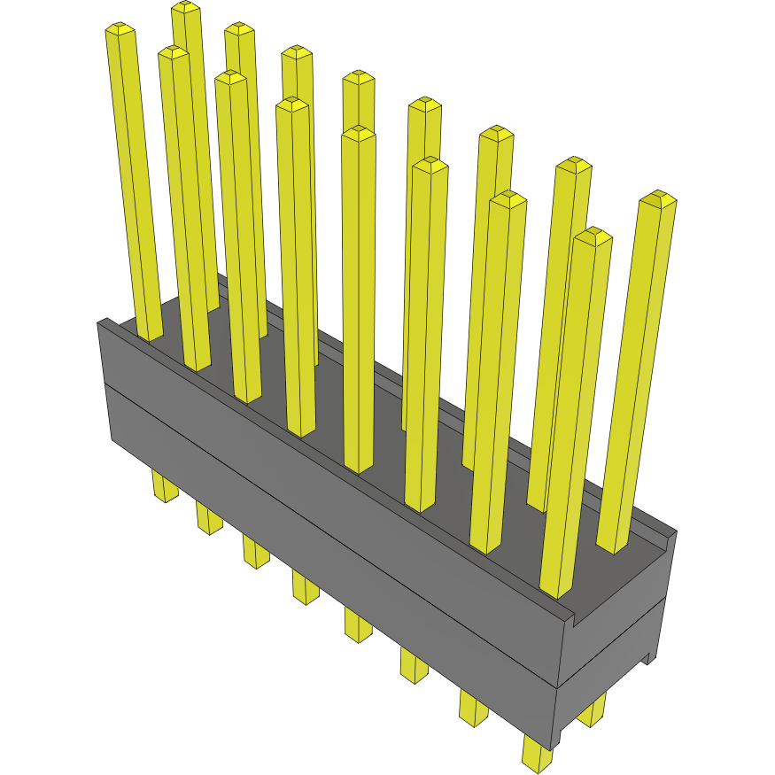 Samtec-DW-08-09-F-D-200 Connector Headers and PCB Receptacles Conn Board Stacker HDR 16 POS 2.54mm Solder ST Top Entry Thru-Hole Bulk