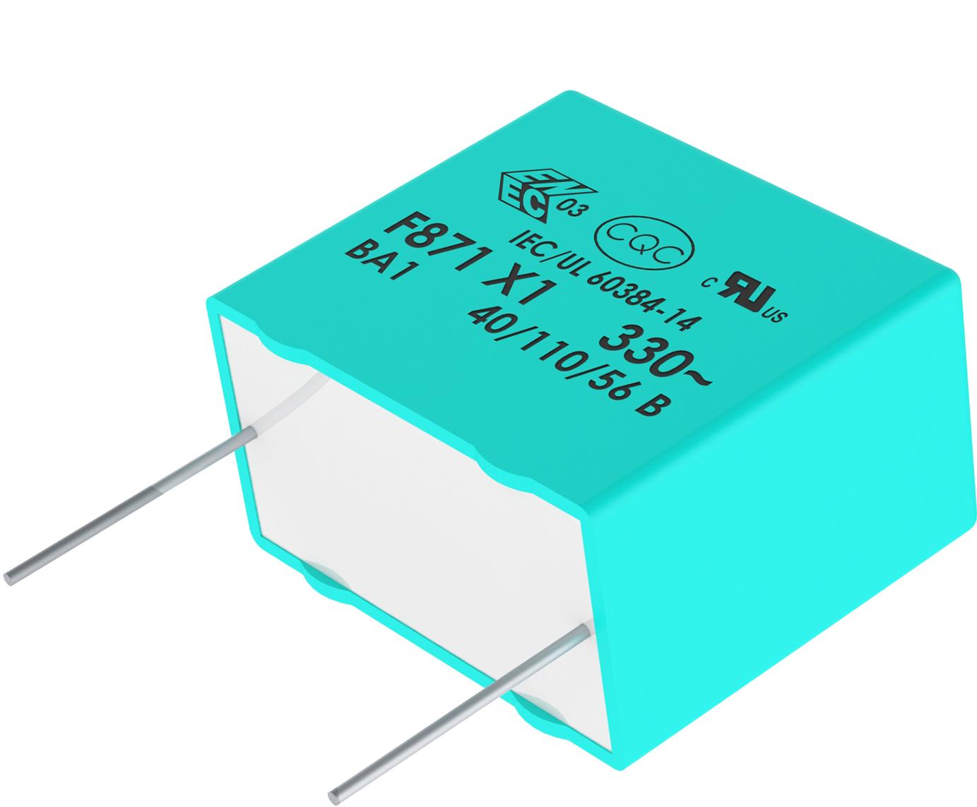KEMET Corporation-F871DB124J330L Película del capacitor F871 Series Polypropylene Metallized Film Class X1 330 VAC