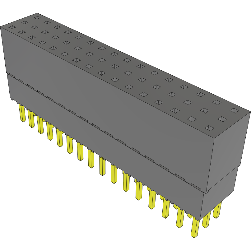 Samtec-ESQ-116-23-G-T-LL Steckverbinderleisten und Leiterplattenbuchsen Conn Elevated Socket SKT 48 POS 2.54mm Solder ST Top Entry Thru-Hole Tube