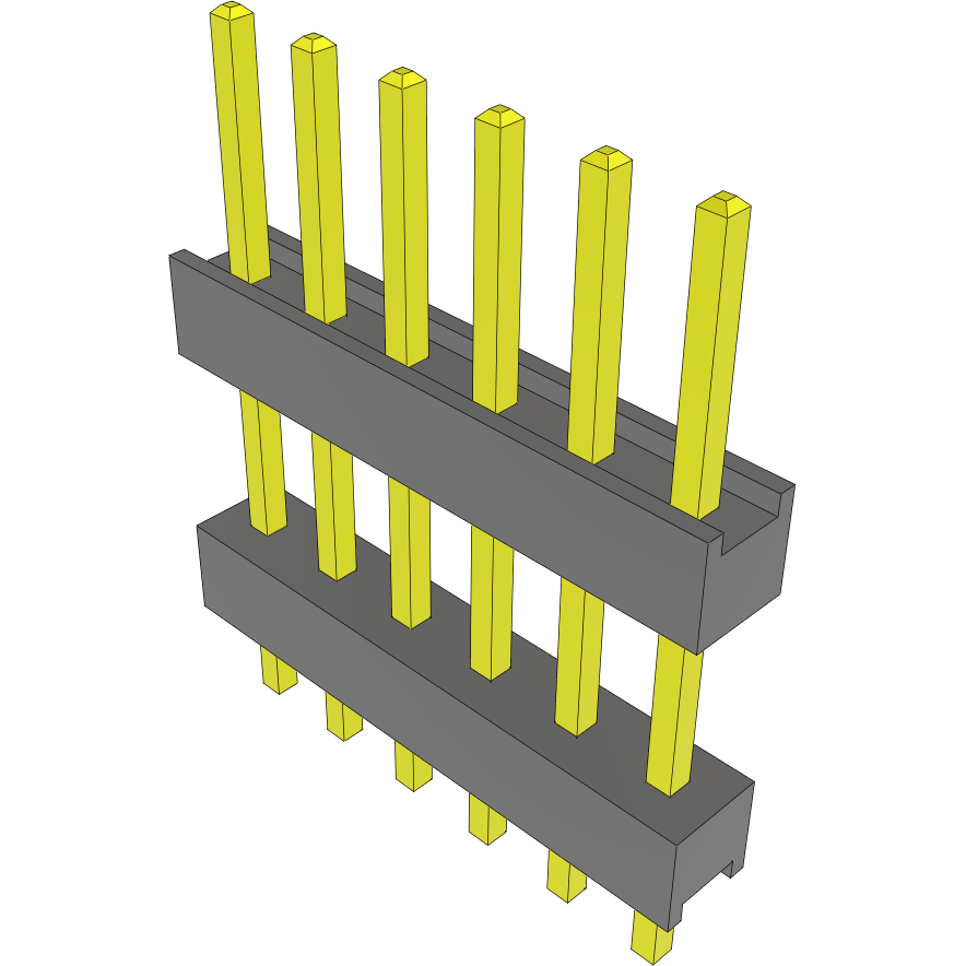 Samtec-DW-06-09-G-S-394 Embases de raccordement et réceptacles PCB Conn Board Stacker HDR 6 POS 2.54mm Solder ST Top Entry Thru-Hole Bulk