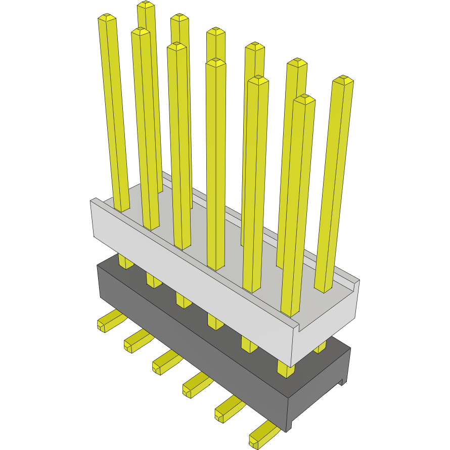 Samtec-HW-06-10-G-D-333-SM-A Piastre connettori e prese PCB Conn Board Stacker HDR 12 POS 2.54mm Solder ST Top Entry SMD Tube