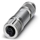 PHOENIX CONTACT-1424683 Sensor Accessories Connector, PROFINET CAT5 (100 Mbps), 4-position, shielded, Socket straight M12 SPEEDCON, D-coded,Spring-cage connection, Knurl material: Zinc die-cast, nickel-plated, External cable diameter 4 mm to 8 mm