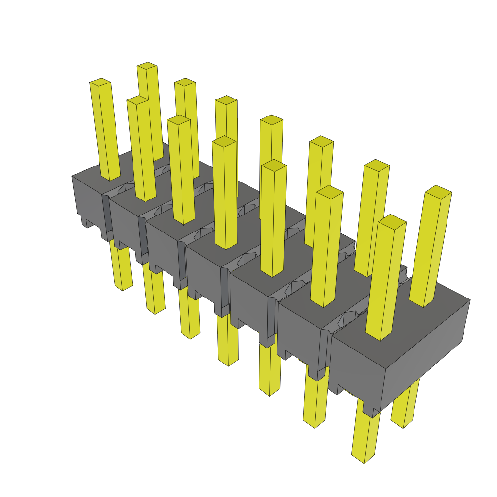 Samtec-MTSW-107-07-G-D-180 Steckverbinderleisten und Leiterplattenbuchsen Conn Unshrouded Header HDR 14 POS 2.54mm Solder ST Top Entry Thru-Hole Bulk