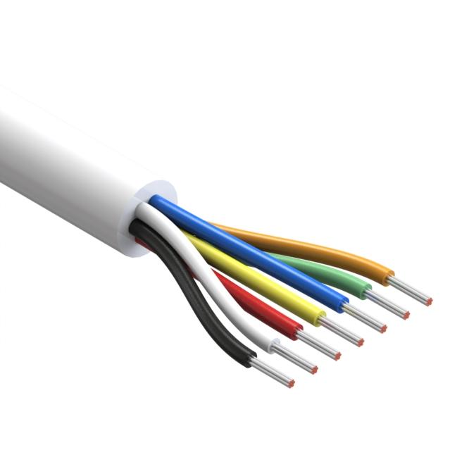 Tensility International-30-01308 Câble multiconducteur Multi-Conductor Cable Polyvinyl Chloride 7Conductors 26AWG 5.6mm 300V White Polyvinyl Chloride