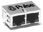Pulse Electronics Corporation-J8064E62NL Steckverbinder, Telefon und Telekommunikation Conn RJ-45 F 16 POS 2.54mm Solder RA Thru-Hole 16 Terminal 2 Port Cat 5/Cat 6 Tray