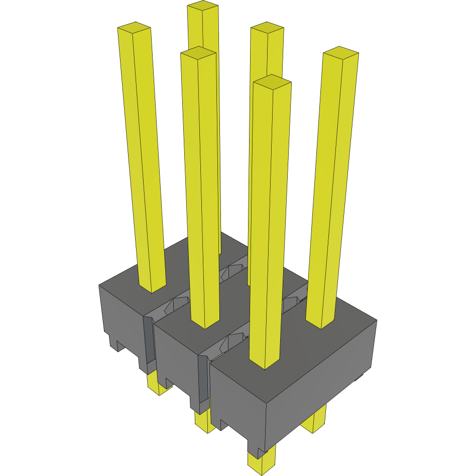 Samtec-MTSW-103-08-L-D-345 Connector Headers and PCB Receptacles Conn Unshrouded Header HDR 6 POS 2.54mm Solder ST Top Entry Thru-Hole Bulk