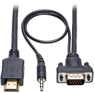 Eaton-P566-010-VGA-A Audio/Video Kabelsortiment Cable Assembly Audio/Video 3.05m HDMI to HD15/3.5mm/Micro USB Type B F/(2)M-M