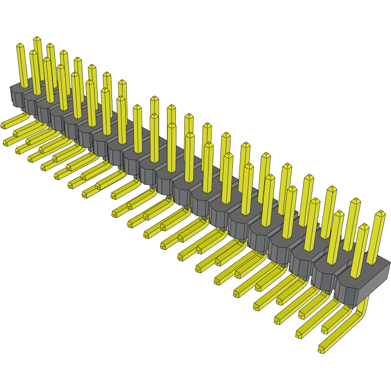 Samtec-TSW-120-08-G-D-RA-016 Connector Headers and PCB Receptacles Conn Unshrouded Header HDR 40 POS 2.54mm Solder RA Side Entry Thru-Hole Bulk