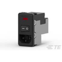 TE Connectivity-PS0SXDHXA Spannungsversorgungseingangsmodule Power Entry Module EMI Filtered M 3 POS (115VAC/230)VACVAC 10A/Contact Fuse/Switch ST 1 Port