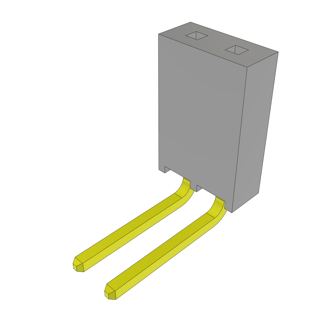 Samtec-SSQ-102-03-L-S-RA Steckverbinderleisten und Leiterplattenbuchsen Conn Socket Strip SKT 2 POS 2.54mm Solder RA Side Entry Thru-Hole Bulk