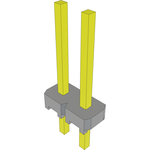 Conn Unshrouded Header HDR 2 POS 2.54mm Solder ST Top Entry Thru-Hole Bulk