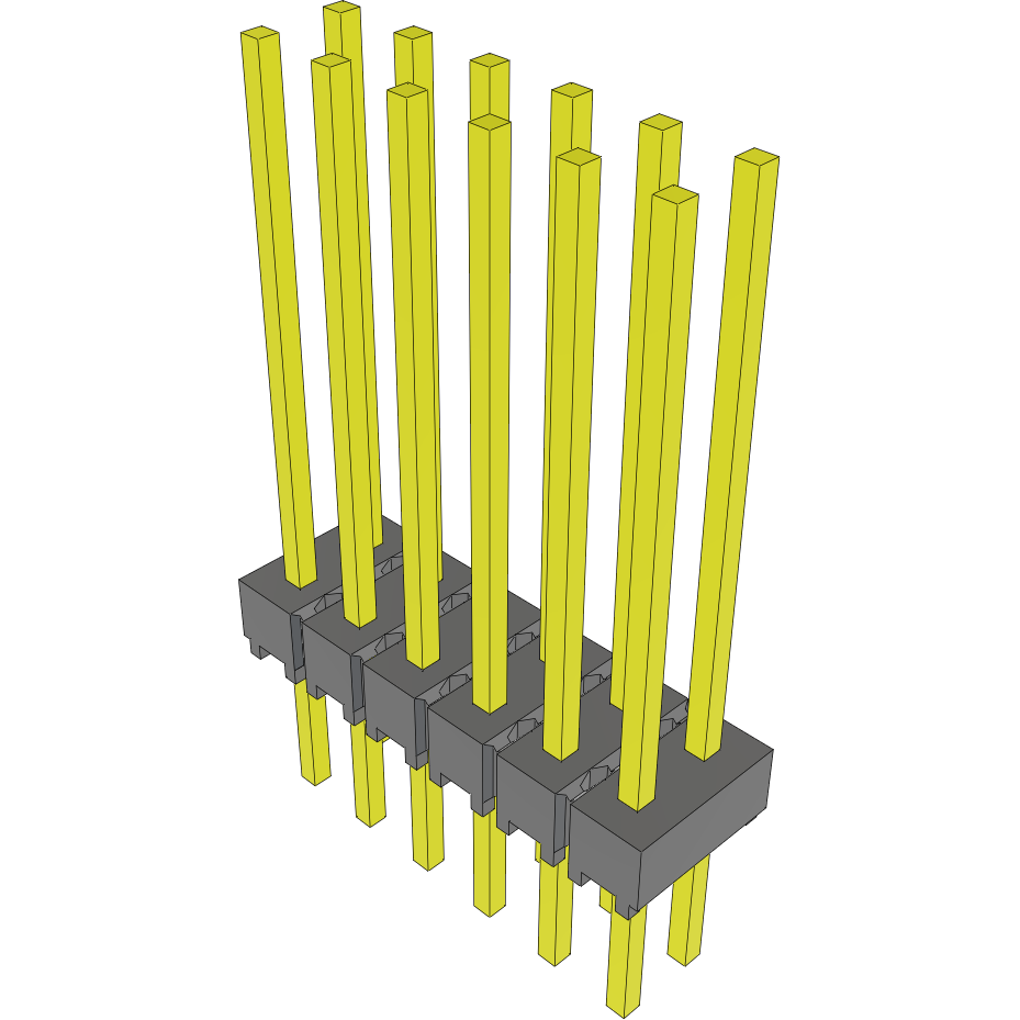 Samtec-MTSW-106-11-S-D-630 Cabezales del conector y receptáculos PCB Conn Unshrouded Header HDR 12 POS 2.54mm Solder ST Top Entry Thru-Hole Bulk