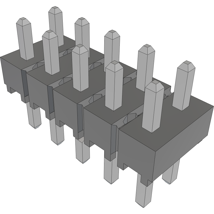 Samtec-HTSW-105-05-T-D-LL Cabezales del conector y receptáculos PCB Conn Unshrouded Header HDR 10 POS 2.54mm Solder ST Top Entry Thru-Hole Bulk