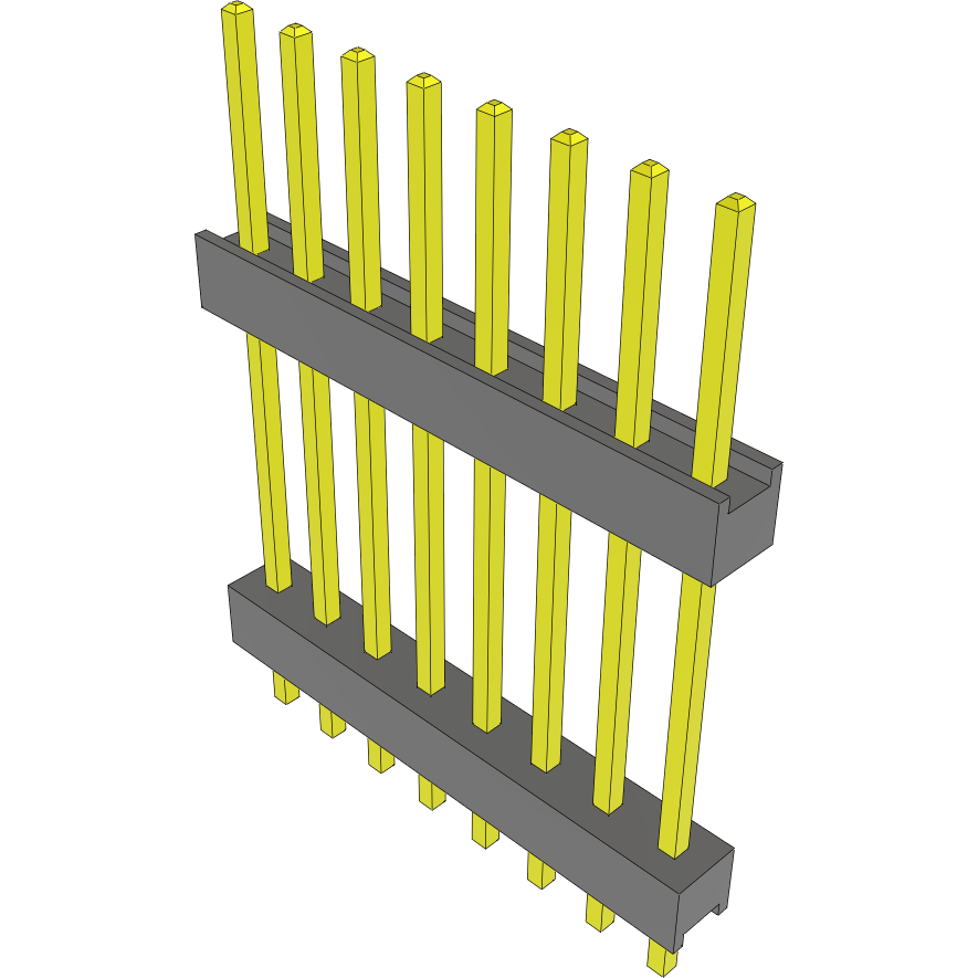 Samtec-DW-08-12-T-S-635 Embases de raccordement et réceptacles PCB Conn Board Stacker HDR 8 POS 2.54mm Solder ST Top Entry Thru-Hole Bulk