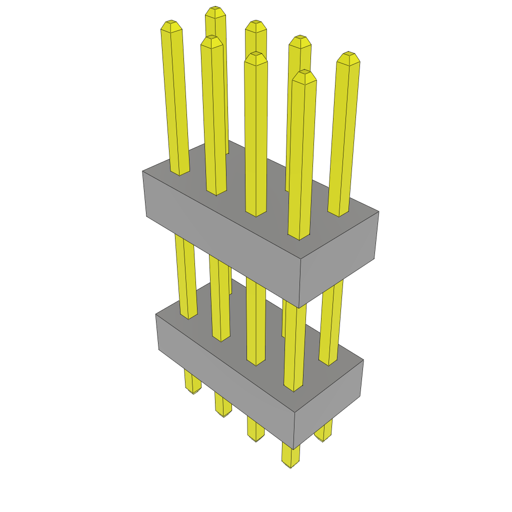 Samtec-TW-04-06-G-D-350-100 连接器插头及 PCB 插座 Conn Board Stacker HDR 8 POS 2mm Solder ST Top Entry Thru-Hole Bulk