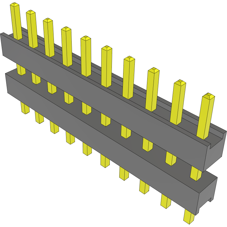 Samtec-DW-10-08-T-S-288 Connector Headers and PCB Receptacles Conn Board Stacker HDR 10 POS 2.54mm Solder ST Top Entry Thru-Hole Bulk