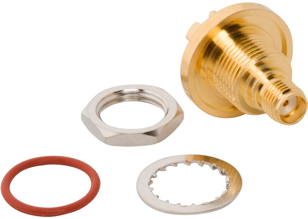 Amphenol RF-901-10387 RF-Steckverbinder Conn SMA 0Hz to 3GHz 50Ohm Solder ST Edge Mount F Gold Bag