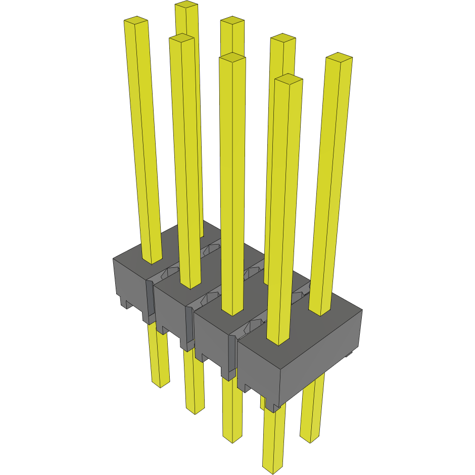 Samtec-HMTSW-104-09-G-D-430 Steckverbinderleisten und Leiterplattenbuchsen Conn Unshrouded Header HDR 8 POS 2.54mm Solder ST Top Entry Thru-Hole Bulk