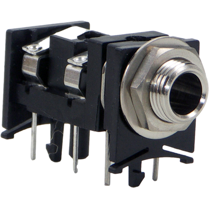 Switchcraft-SN49C12B Conector de audio y video Conn 1/4" Phone Jack F 3 POS 7.62mm Solder RA Thru-Hole 6 Terminal 1 Port