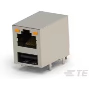TE Connectivity-4-1775855-1 Steckverbinder, Schnittstelle Conn RJ-45/USB RCP 8/4 POS Solder RA Thru-Hole 12 Terminal 1/1 Port Tray