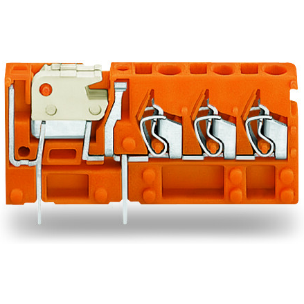 WAGO-742-158 Connector Terminal Blocks Stackable 3-Conductor PCB Terminal Block, with knife disconnect, 2.5 mm2, Pin spacing 5.08 mm, 1-pole, Cage Clamp