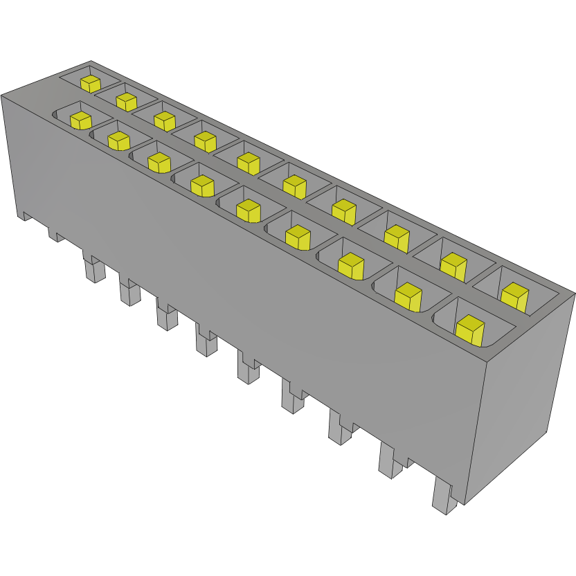 Samtec-IPT1-110-01-S-D-PL Embases de raccordement et réceptacles PCB Conn Wire to Board HDR 20 POS 2.54mm Solder ST Top Entry Thru-Hole Mini Mate® Tube