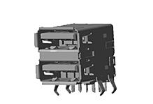 Molex-0484060004 Connector USB UNIVERSAL SERIAL BUS (USB 3.0) I/O RECEPTACLE, DUAL PORT STACKED, RIGHT-ANGLE, TYPE