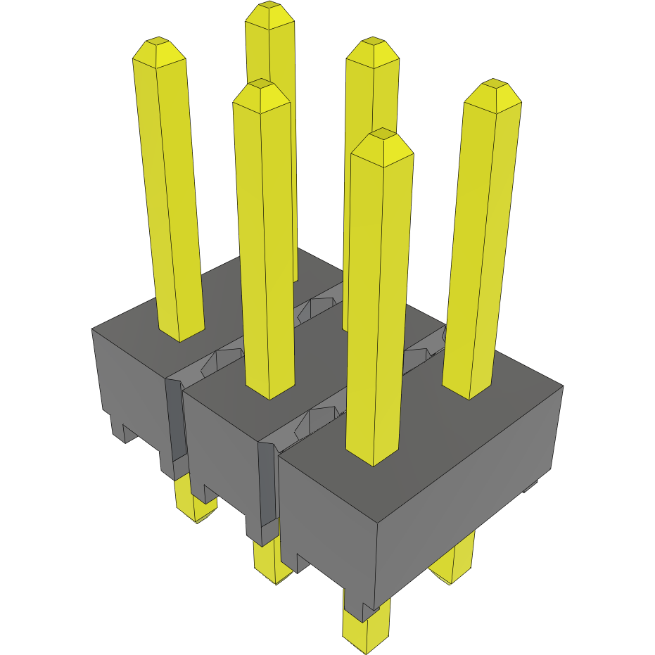 Samtec-HTSW-103-07-G-D Steckverbinderleisten und Leiterplattenbuchsen Conn Unshrouded Header HDR 6 POS 2.54mm Solder ST Top Entry Thru-Hole Bulk
