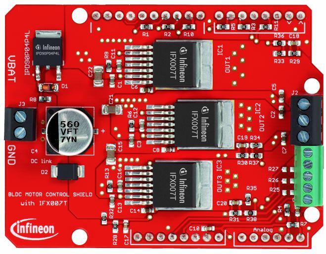 Infineon Technologies AG-BLDCSHIELDIFX007TTOBO1 Energiemanagement, Entwicklungsplatinen und -kits IFX007T Demo Board