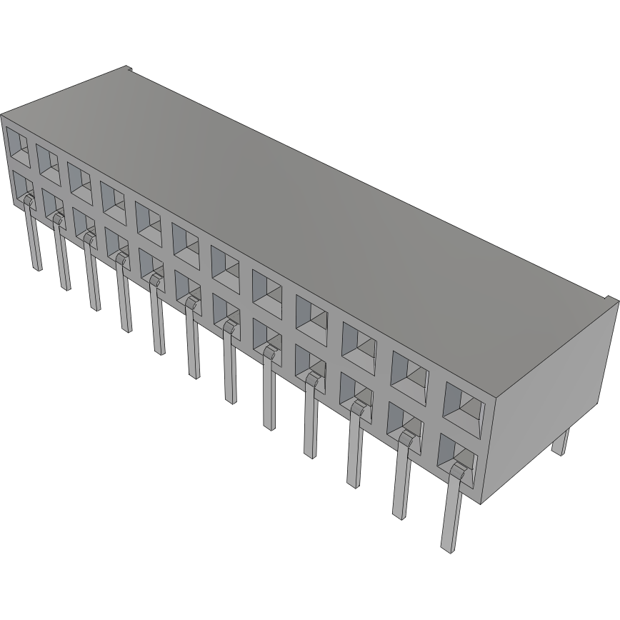 Samtec-BCS-112-F-D-HE Steckverbinderleisten und Leiterplattenbuchsen Conn Socket Strip SKT 24 POS 2.54mm Solder RA Side Entry Thru-Hole TIGER CLAW™ Tube