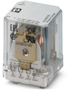 PHOENIX CONTACT-2903705 Power Relays Power Relay 230VAC 10A 3PDT(38.6x36.1x45.5)mm Plug-In