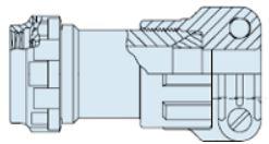 Glenair-380HS099XW1716C Schrumpfbalgenadapter Rotatable Coupling-Low Profile EMI/RFI Non-Environmental Backshell with Strain Relief 180° 17 Shell Size Cadmium Composite Rotatable